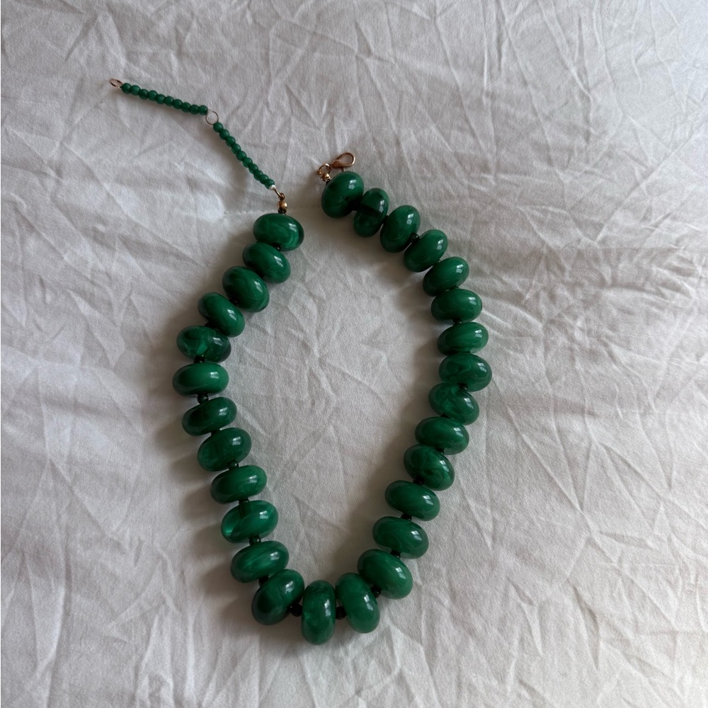 Green Bead Statement Necklace